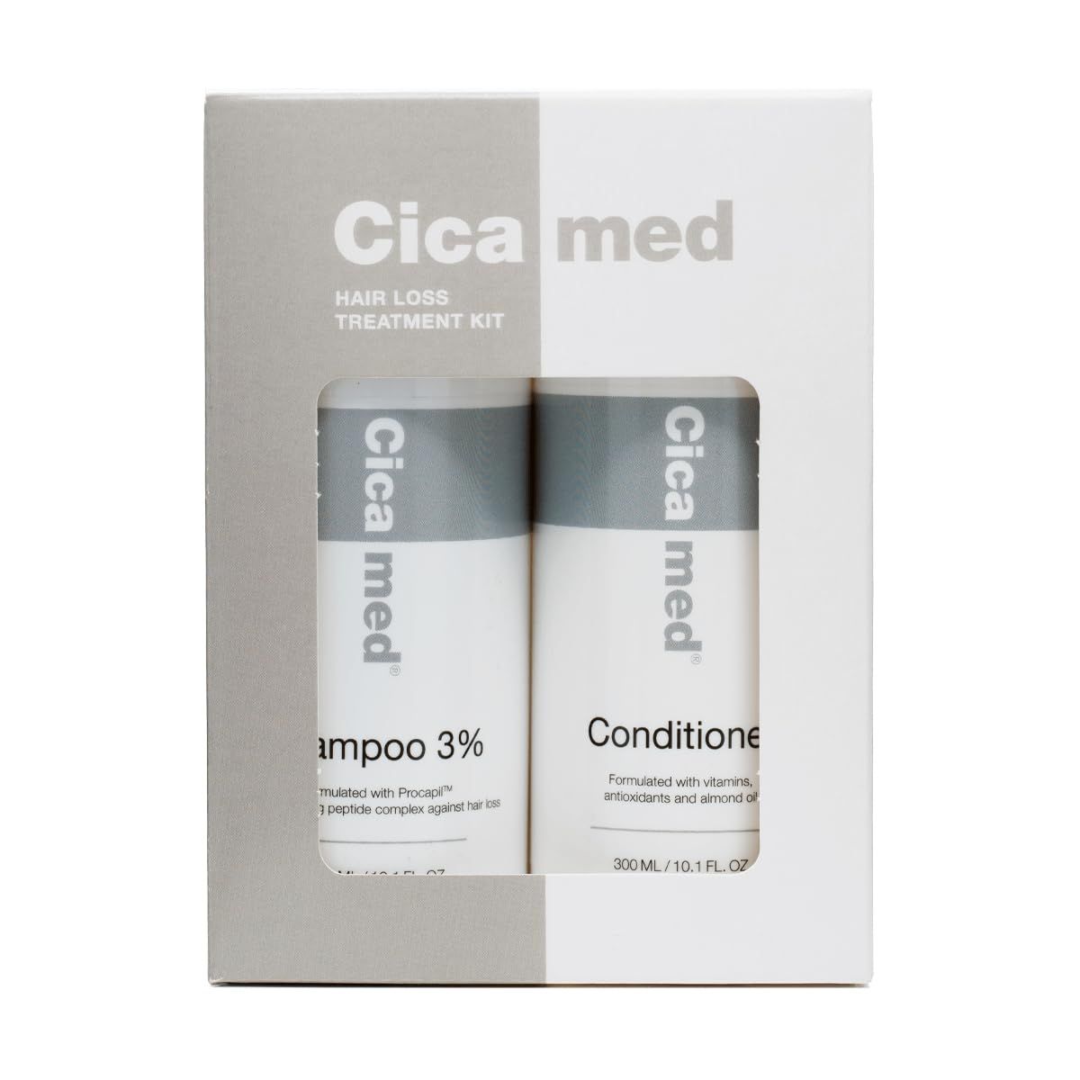 Cicamed Hair Loss Treatment Kit - Shampoo Conditioner with Procapil, Vitamin B5, Wheat Protein for Stronger, Healthier Hair - Silicone Sulfate Free
