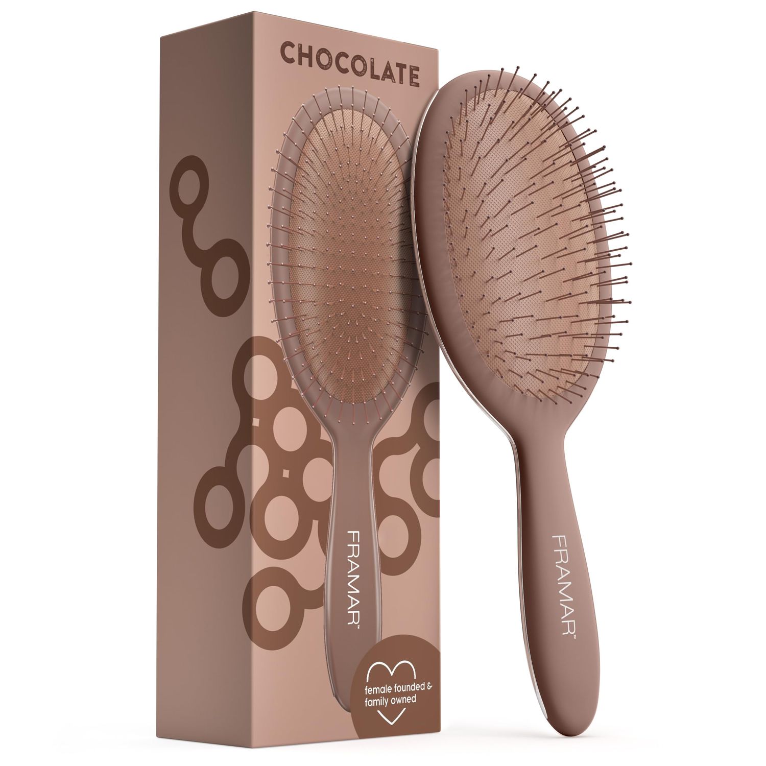 FRAMAR Chocolate Hair Brush Detangler - Wet Hair Brushes For Women, Womens Hair Brush, Hair Accessories, Hairbrush For Women, Cepillos Para Cabello, Reduces Breakage - Detangle Brush