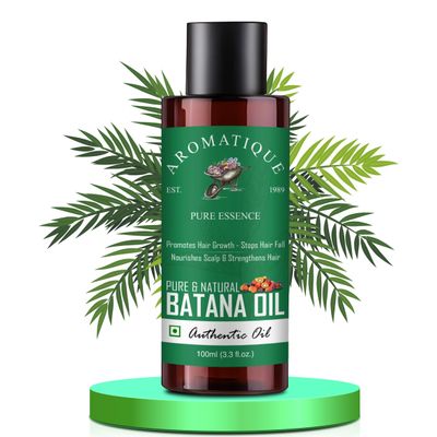 Aromatique Batana Oil Pure Cold-Pressed Premium Hair Skin Nourishment Sourced from Honduras Derived from Palm Nut Oil (100 ML) CLEAR