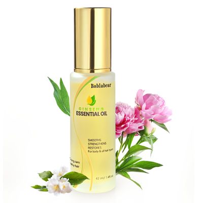 Bablabear Essential Hair Oil - Hair Strengthening Serum 100 Plant-Based Nourishing Treatment for Repairing Dry Damaged Hair, Anti-Frizz, Smoothing Split, Add Shine - Scalp Hair Body Oil (1.4fl.oz)