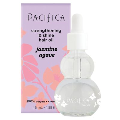 Pacifica Jasmine Agave Glossing Hair Oil 2oz - Shine Frizz Control Serum, Lightweight Treatment Oil for Smooth Hydrated Hair, Heat Protectant Split End Sealer, 100 Vegan
