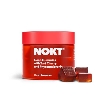 NOKT Sleep Gummies - Tart Cherry Vegan Melatonin, Sugar-Free, Gluten-Free, Nutritional Supplement, 30 Gummies, Tart Cherry Flavor, Gummy Form, Deep Restorative Sleep Support