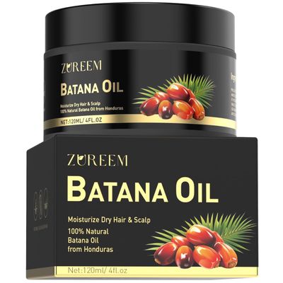 Zureem 100 Pure Batana Oil for Hair Growth Repair - Unrefined Raw Batana Oil from Honduras - Natural Hair Treatment for Men Women - Promotes Thicker Hair, Prevents Hair Loss Enhances Shine