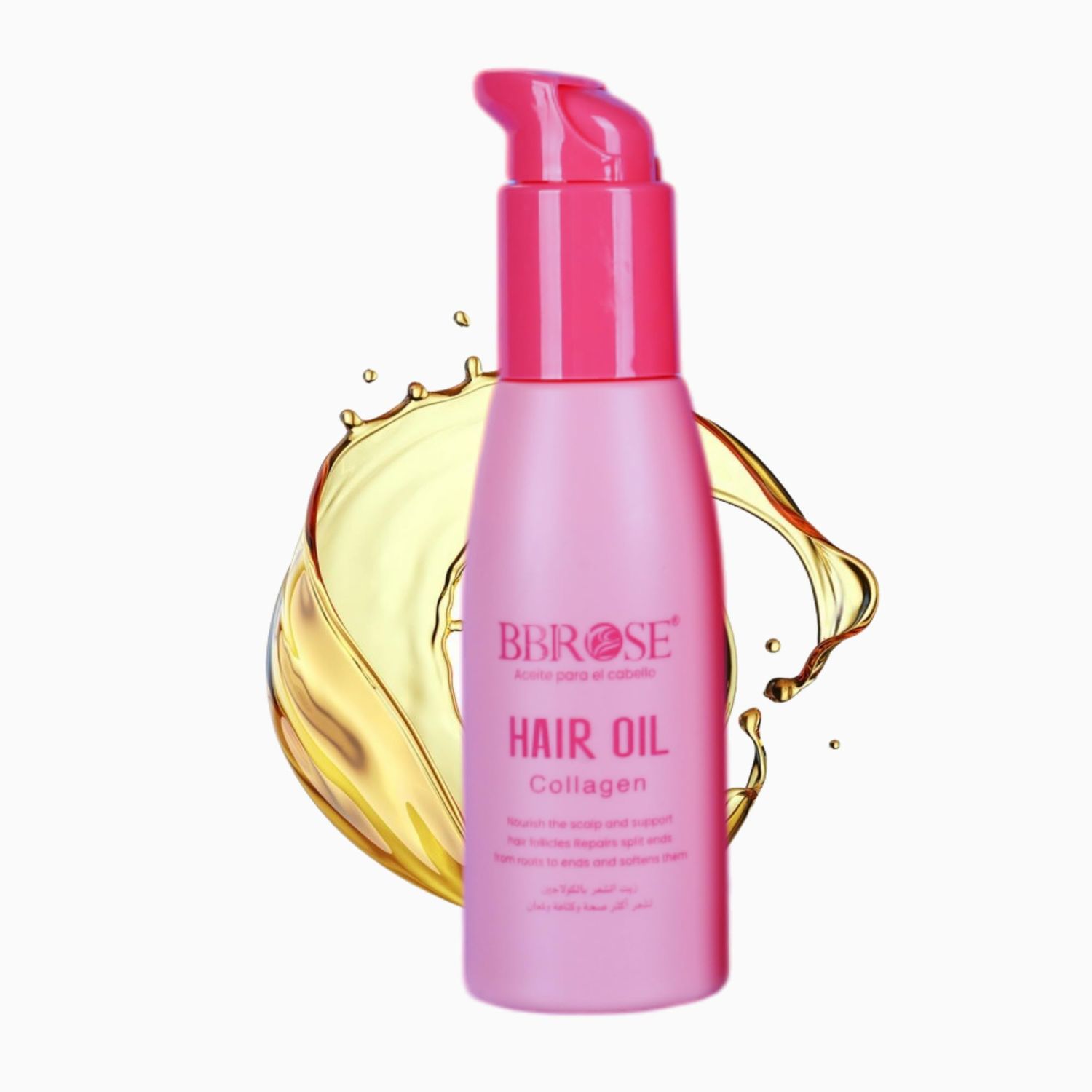BBROSE Hair Oil with Collagen, 100ml - Strengthens Roots, Prevents Split Ends, Promotes Hair Growth, Locks in Moisture, Smooths Frizz, and Adds Shine for Healthier, Thicker, and Softer Hair