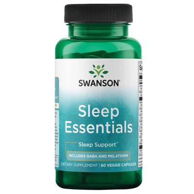 Swanson Sleep Essentials Includes GABA and Melatonin - 60 Veg Capsules