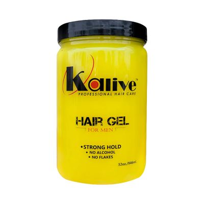 KALIVE Men&#39;s Hair Styling Gel 32 oz, Strong-Hold and Light Shine all day, Mens Hair Product fresh scent No Flaking or Alcohol