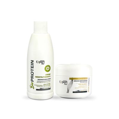 Expert Hair Bio Protein Straightening Smoothing Kit - Protein Keratin straightening Gold Repair Mask for Ultimate Hair Transformation - Straight, Silky, Moisturized Hair