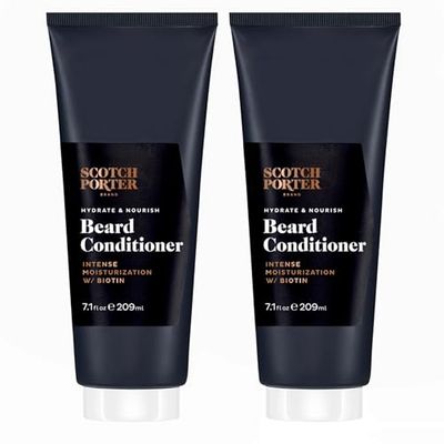 Scotch Porter Hydrate Nourish Beard Conditioner Twin Pack - Long-Lasting Moisture Helps Strengthen, Reduce Frizz Promote Healthy Hair Growth for Dull, Dry, Coarse Beards - Original, 2 7.1 Oz.