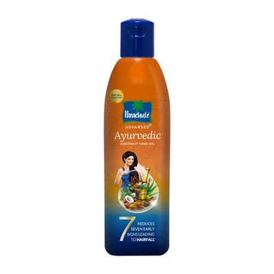 Parachute Advansed Ayurvedic Coconut Hair Oil with Basil (Tulsi), Aloe vera, Flax seed, Gooseberry (Amla) 25 Ayurvedic Ingredients Controls Hair Fall, Dandruff, Indian Hair Oil 10.1 Fl.oz