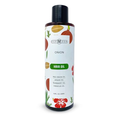 FERMOSA Onion Hair Oil - Red Onion Oil Hair with Argan Oil and Tea Tree Oil for Thinning Care, Onion Oil For Hair Regrowth Hair Fall 6.8oz