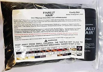 Hair Building Fibers 200 Grams 7 Oz. With Bottle By Finally Hair 50g4 (Dark Chocolate Brown (deep dark brown))