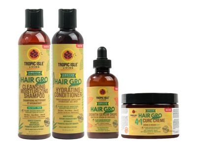 Grow with Us Full Set: Shampoo, Conditioner, Serum and Curl Creme - Infused Jamaican Black Castor Oil for Enhancing and Moisturizing Hair, Shea Oil Help Strengthen Hair, Paraben Free, Sulfate Free