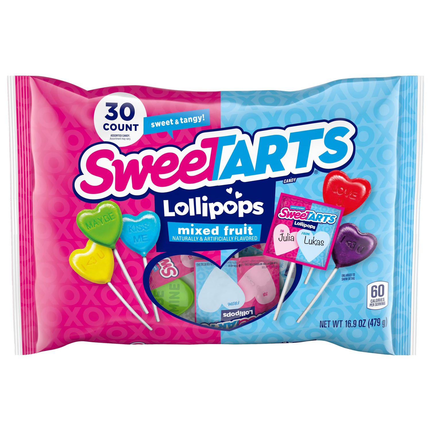 SweeTARTS Valentine&#39;s Day Heart Pops 30ct (.56oz lollipops)