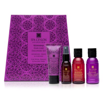 SPA CEYLON Kesharaja Hair Care Discovery Set Weak, Fragile Falling Hair Solution Shampoo Conditioner, Hair Mask, Hair Oil Nourish, Strengthen Promote Hair Growth