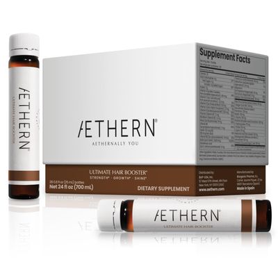 AETHERN Liquid Hair Growth Supplement with Biotin. Ready-to-Drink. Clinically Proven for Stronger and Shinier Hair, Less Shedding, Scalp Coverage. Anti-Hair Loss. 28 Servings Ultimate Hair Booster