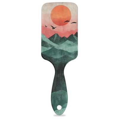 Mountain Sun Hair Brush for Women Men, Paddle Hair Brush Detangler, Square Boys Hair Brush for Curly Thick Thin Tangled Wet Long Short Hairs