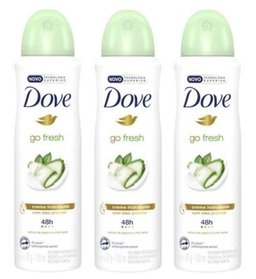 Dove Go Fresh Cucumber Green Tea Deodorant Moisturizing Cream with Protective Oil 48h 5 oz 150ml. 3Pack