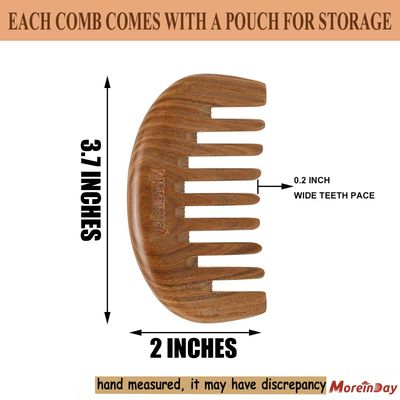 The Moreinday Wide Tooth Wooden Scalp Detangling Hair Comb for Women and Men - Green Sandalwood