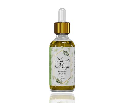 Nana&#39;s Magic Rosemary Oil Infused with Vitamin-E to Protect Hair, Skin Nails (Health Canada CPN Registered) 60ml- Rosemary Vitamin-E Oil Promotes New Hairs Strengthen Scalp Skin Premium Hygienic