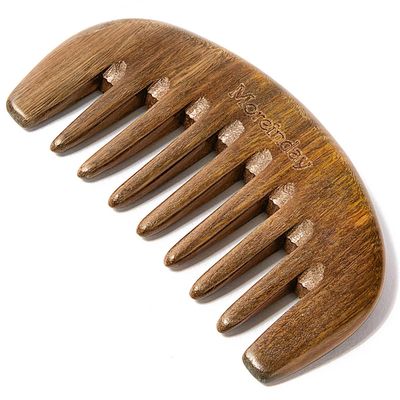The Moreinday Wide Tooth Wooden Scalp Detangling Hair Comb for Women and Men - Green Sandalwood