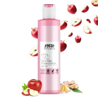 Nykaa Naturals Hair Oil for Men Women - Anti Dandruff Hair Oil with Apple Cider Vinegar and Ginger - Non-Sticky Natural Hair Oil - 6.76 oz