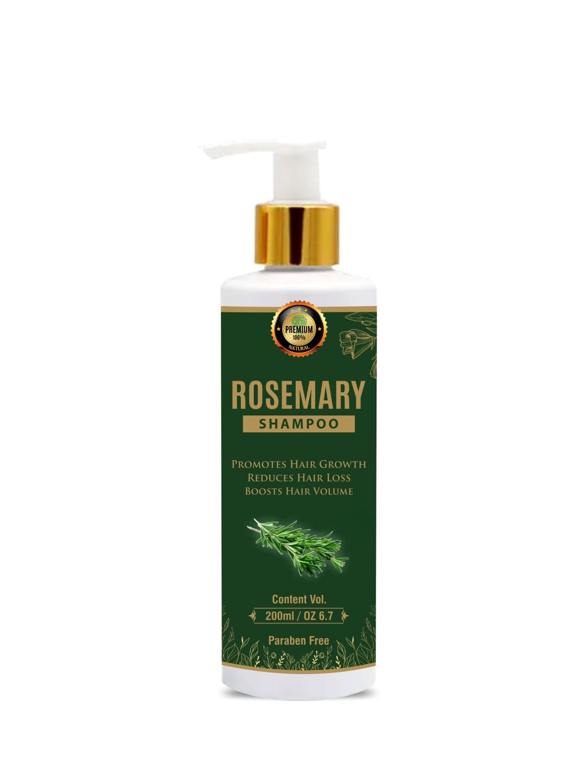 Rosemary Shampoo wAloe Vera Essential Oils for Hair Growth Healthy Scalp for Women Men, All Natural, Sulfate-Free, Paraben-Free, Gentle Moisturizing Formula - 200ml