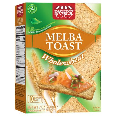 Only Kosher Candy Melba Toast Classic Roasted Whole Wheat Kosher Parve with No Artificial Flavor, Fresh Natural Ingredients, Kosher Certified Delicious Snack Crackers (Pack of 1)
