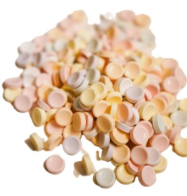 Bulk Unwrapped Sweet and Sour Tablet Candy - 2 lbs of Assorted Fruit Flavored Pastel Colored Candy