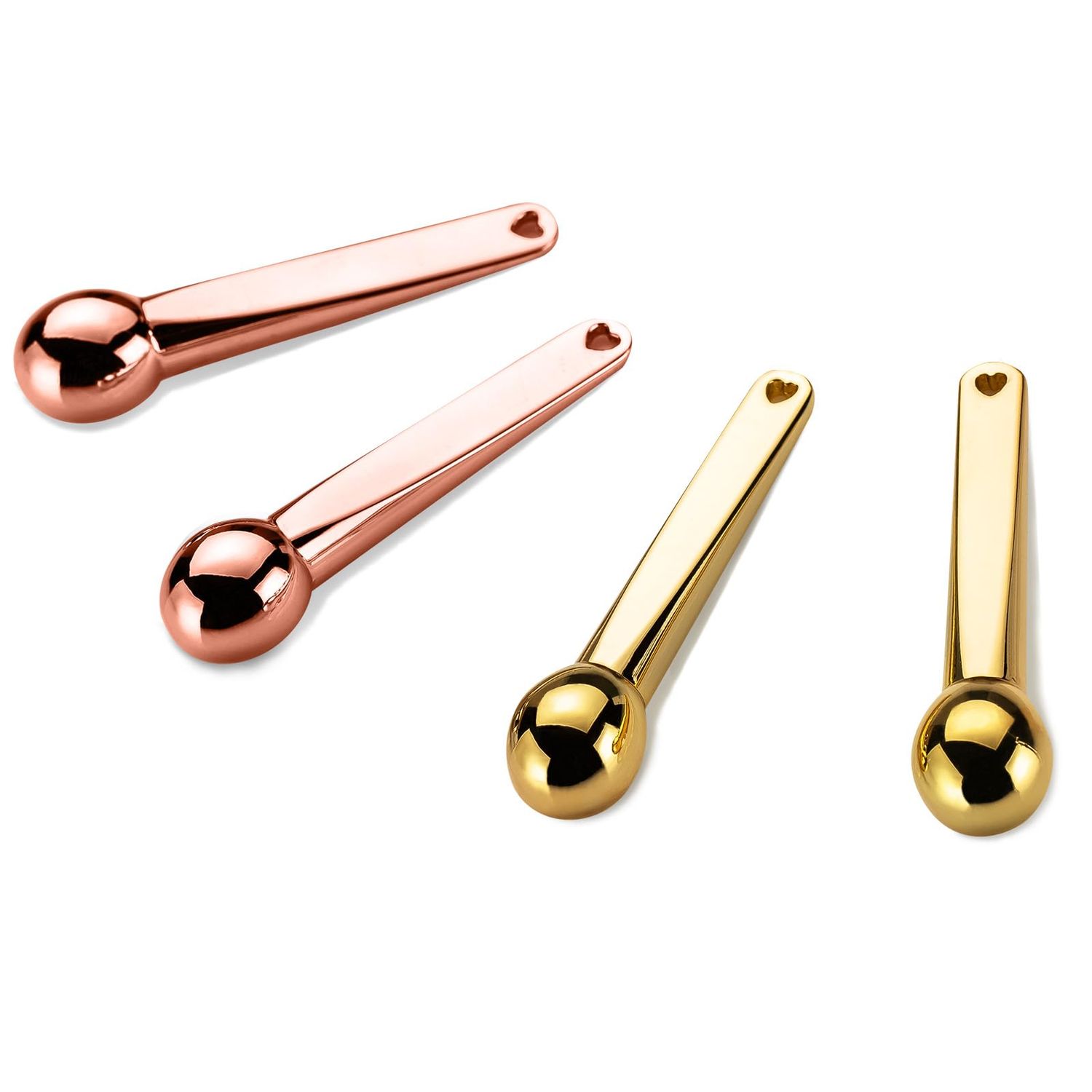 LISAPACK 4 Pack Metal Eye Cream Applicator, Eye Serum Roller Ball Massager Stick for Reduce Depuffer, Massage (GoldRose Gold)