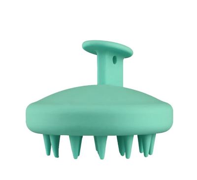 SAMADEX Silicone Hair Scalp Shampoo Brush, Shower Scalp Scrubber with Soft Bristles for Hair Growth Dandruff Removal, Exfoliator, Wet Dry Hair Scalp Care for All Hair Types (Green)