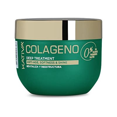 Kativa Collagen Deep Treatment Mask, 250 ML - Revitalizes, Restructures Aging and Damaged Hair for Weakened, Aging, and Damaged Hair, free from Salt, Sulfate, Gluten, Paraben