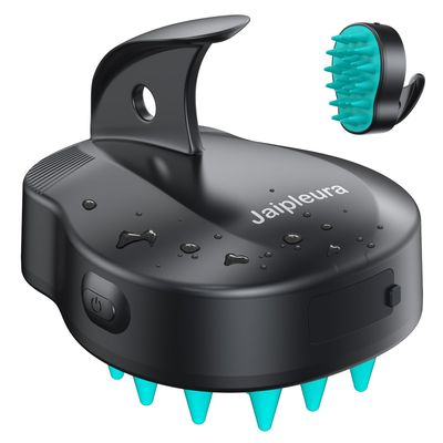 Jaipleura Electric Hair Scalp Massage Brush with Soft Silicone Bristles,3-Level Vibration,IPX6 Waterproof for Hair Growth Dandruff Removal, Scalp Exfoliator (Light Blue)
