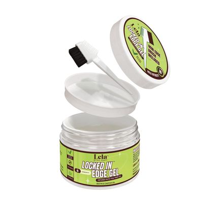 Lela Beauty Locked In Edge Gel with Tea Tree Oil, Biotin, and Castor Oil- Tea Tree Scent, Travel-Friendly, All Natural, Long-Lasting Hold, Non-Flaking 100mL3.38 fl. oz