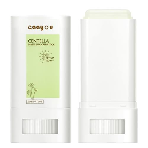 Sunscreen Stick SPF PA50 Centella Sunscreen Korean Sunscreen Stick Soothing Moisture Matte Sun Stick for Face Body Non Greasy, No White Cast