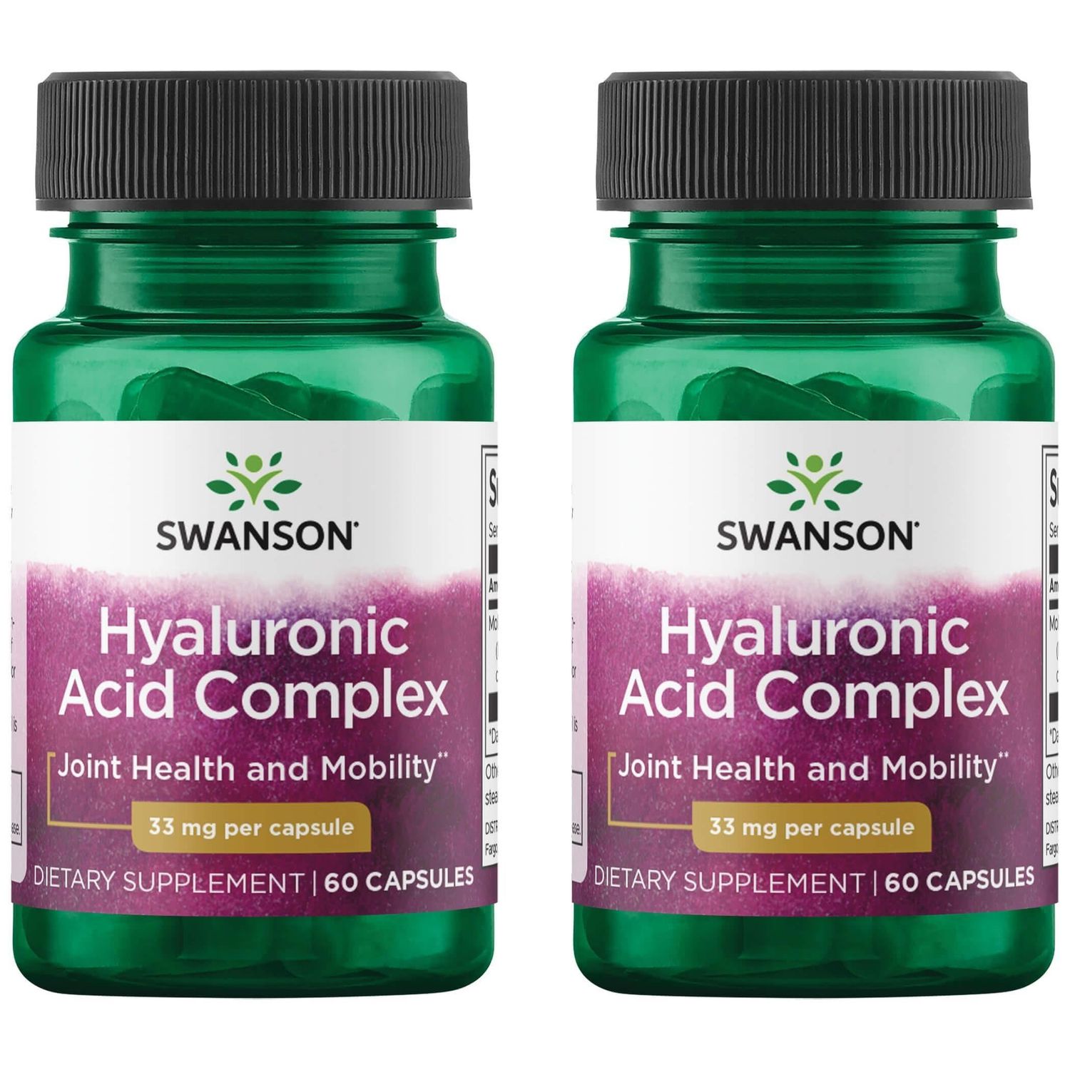 Swanson Hyaluronic Acid Complex 33 mg 60 Caps (2 Pack)