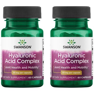 Swanson Hyaluronic Acid Complex 33 mg 60 Caps (2 Pack)