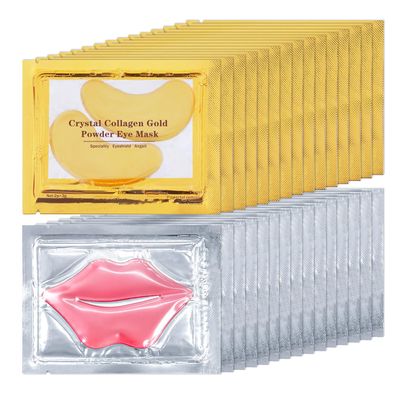 ZHISHUDL 30PCS Lip Mask Under Eye Mask Pink Lip Masks 24k Gold Eye Mask Patches for Puffy Eyes Effectively Moisturizing Lip Eye Skin Reducing Fine Lines Dark Circle