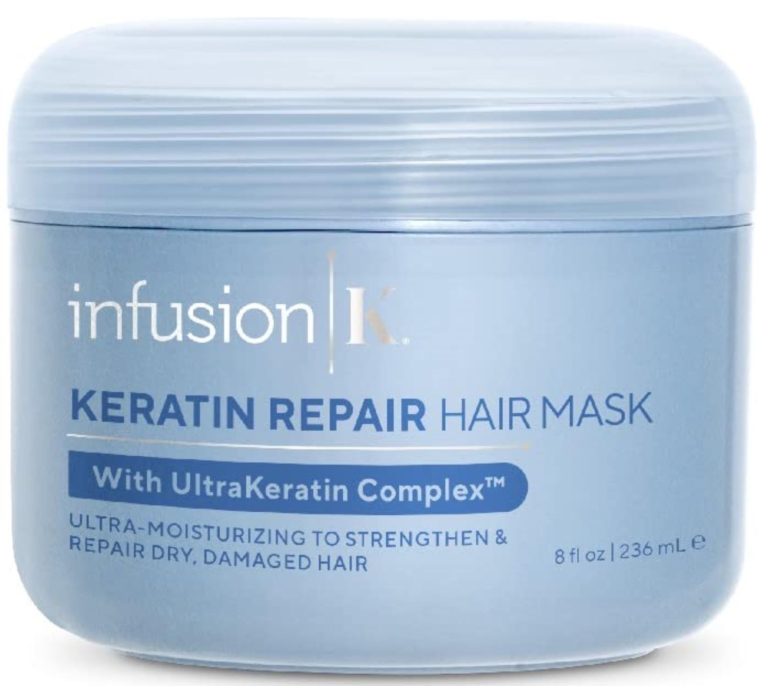 Infusion K Intense Repair Hair Mask with UltraKeratin Complex - Moisturizies Nourishes Strengthen Repair Weak Dry Damaged Hair Color Safe, Paraben, Sulfate, Cruelty Free USA Made (8 oz)