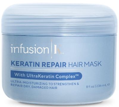 Infusion K Intense Repair Hair Mask with UltraKeratin Complex - Moisturizies Nourishes Strengthen Repair Weak Dry Damaged Hair Color Safe, Paraben, Sulfate, Cruelty Free USA Made (8 oz)