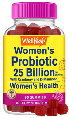 25 Billion Probiotics for Women Gummies with Cranberry and D-Mannose - 12 Strains - Vaginal Health, Digestive Support, Gut Health, and Feminine Health - 60 Gummies