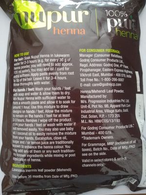 Nupur Natural Henna with Goodness of 9 Herbs for Silky Shiny Hair 3 Pack (3 x 120 g)