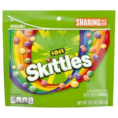 SKITTLES Sour Chewy Candy, Share Size, 13.7 Oz Bag
