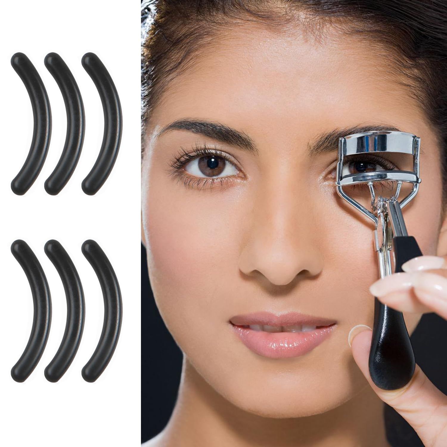 iLulala 24pcs Eyelash Curler Refill Pads Compatible with Shiseido, Eye Lash Curler Refills Silicone Lash Curler Refill Pad Compatible with Revlon Elf Shu uemura. (Black)