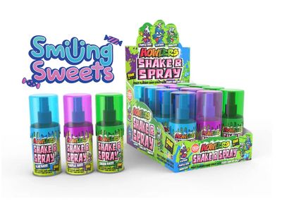 Smiling Sweets Howler Shake and Spray, Candy Spray with Crazy Sour Gumballs, Fun Sour Treat to Share with Friends and Family, Razz Variety (Pack of 3)