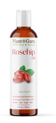 Rosehip Oil 4 oz. Refined and Deodorized 100 Pure Natural - Skin, Body And Face. Great for Hair Growth More!