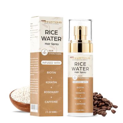 Fermented Rice Water For Hair Growth With Rosemary,Biotin Keratin - Strengthen,Nourish, Revitalize Your Hair Scalp - Paraben Sulfate-Free Natural Rice Rosemary Water Spray For Hair Growth 2oz