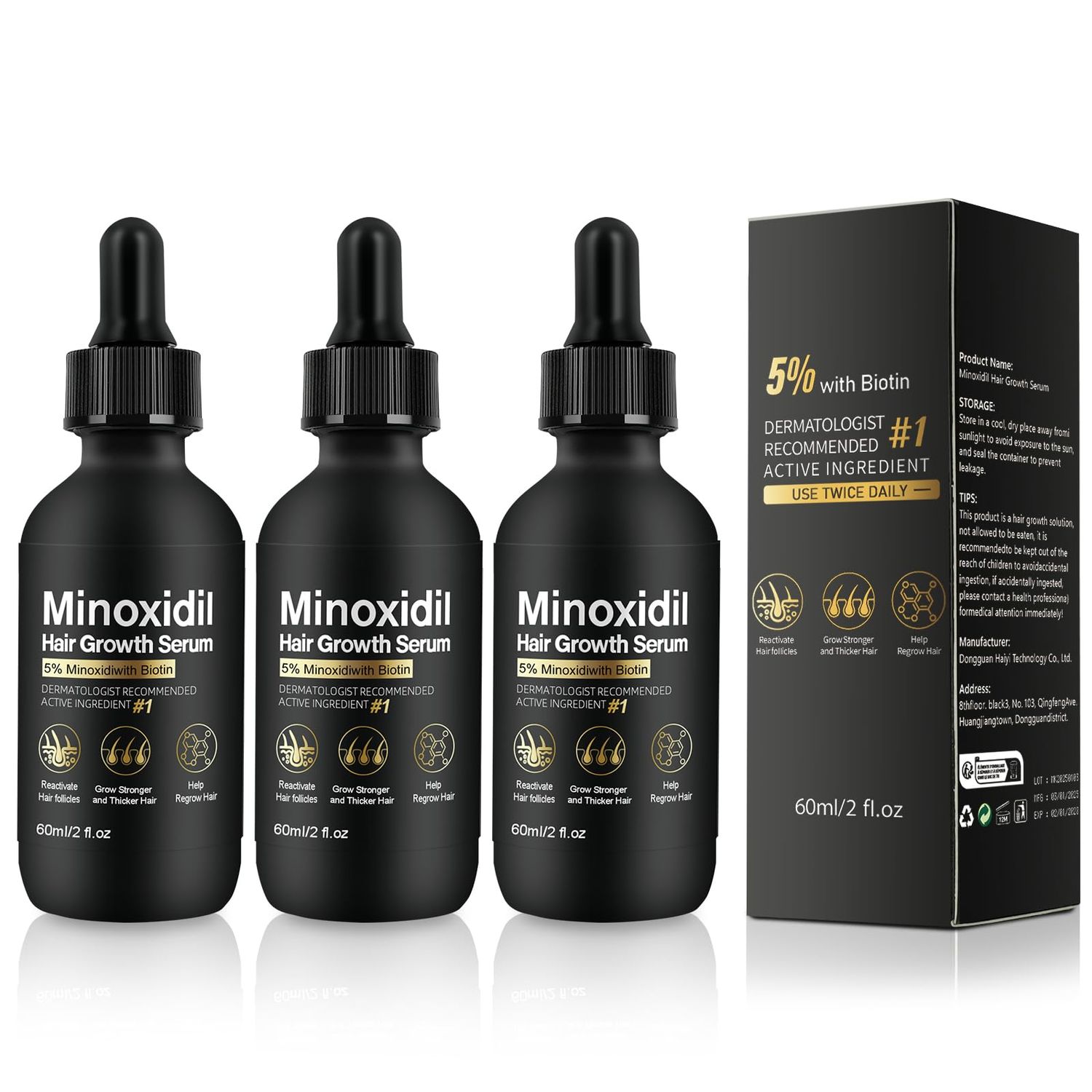 5 Minoxidil for Women Hair Growth - Hair Regrowth Treatment for Men and Women - Minoxidil Hair Growth Serum for Fuller, Thicker Hair