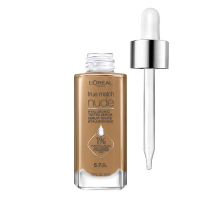 L&#39;Oreal Paris True Match Nude Hyaluronic Tinted Serum Foundation with 1 Hyaluronic acid, Tan 6-7, 1 fl. oz.