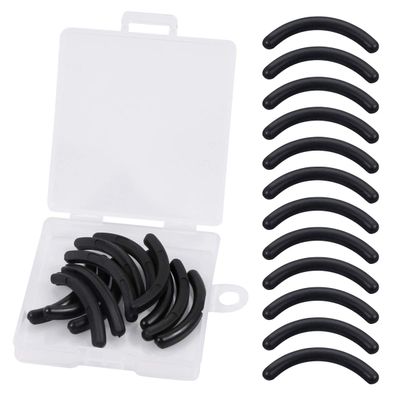 CABAX Eyelash Curler Refill Pads, Silicone Rubber, Black, 12 Pcs