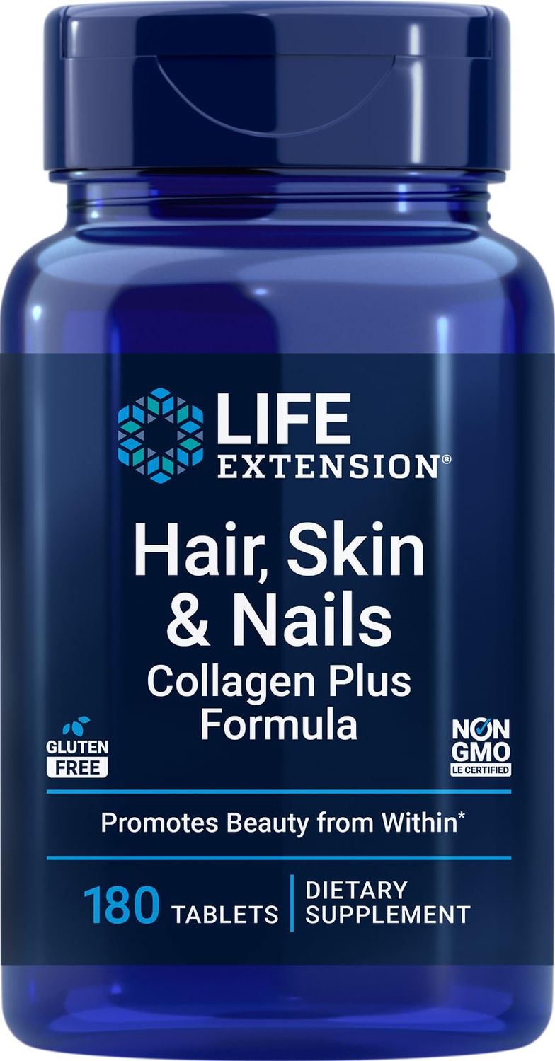 Life Extension Hair, Skin Nails Collagen Plus Formula, 180 Tablets